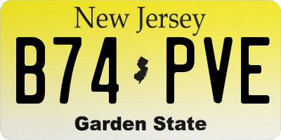 NJ license plate B74PVE