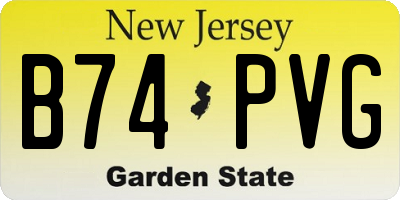NJ license plate B74PVG
