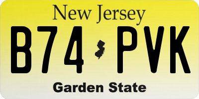 NJ license plate B74PVK
