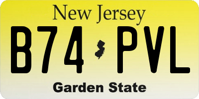 NJ license plate B74PVL