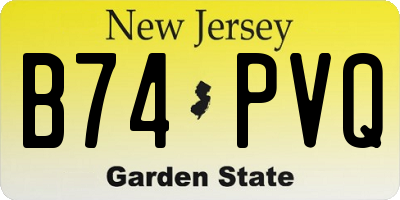 NJ license plate B74PVQ