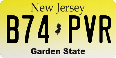 NJ license plate B74PVR