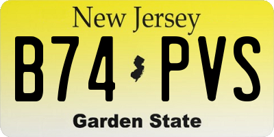 NJ license plate B74PVS