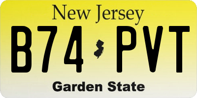 NJ license plate B74PVT