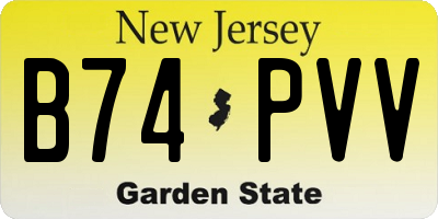 NJ license plate B74PVV