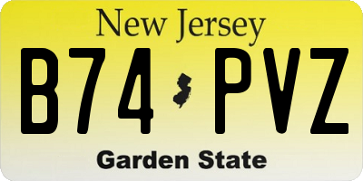 NJ license plate B74PVZ