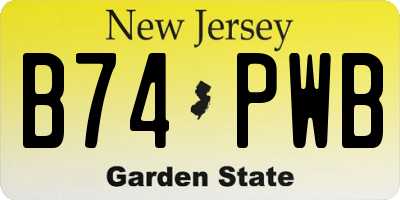 NJ license plate B74PWB
