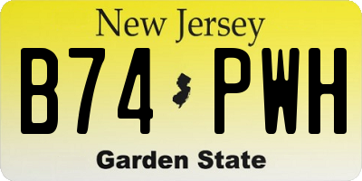 NJ license plate B74PWH