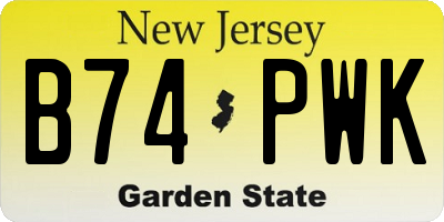 NJ license plate B74PWK