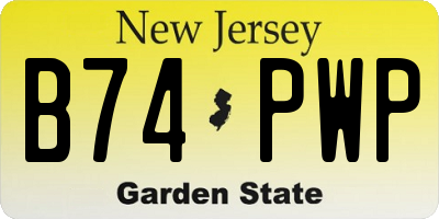 NJ license plate B74PWP