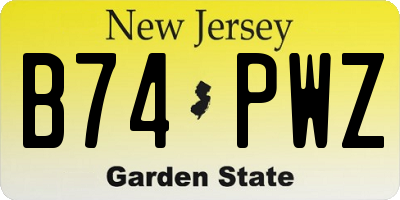 NJ license plate B74PWZ