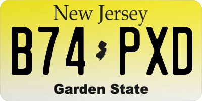 NJ license plate B74PXD