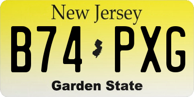 NJ license plate B74PXG
