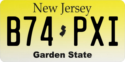 NJ license plate B74PXI