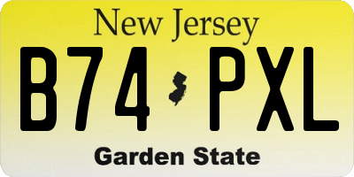 NJ license plate B74PXL