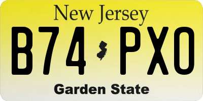 NJ license plate B74PXO