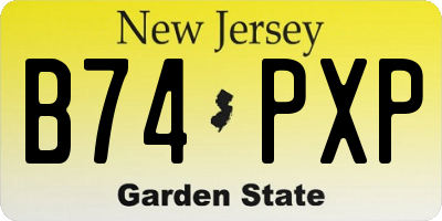 NJ license plate B74PXP