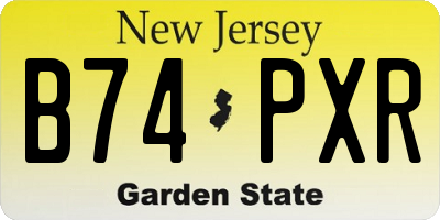 NJ license plate B74PXR