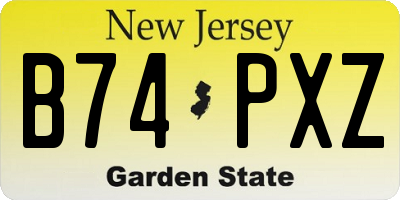 NJ license plate B74PXZ