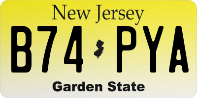NJ license plate B74PYA