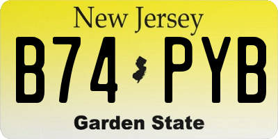 NJ license plate B74PYB