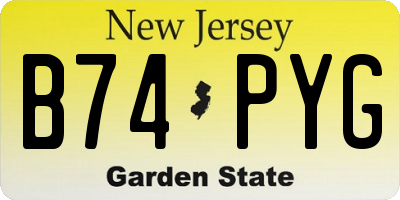 NJ license plate B74PYG