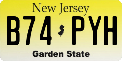 NJ license plate B74PYH