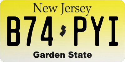 NJ license plate B74PYI
