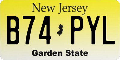 NJ license plate B74PYL