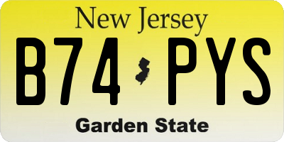 NJ license plate B74PYS