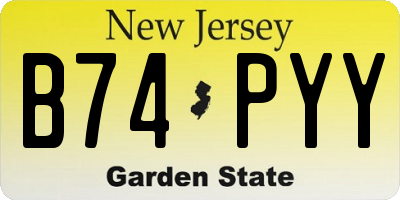 NJ license plate B74PYY