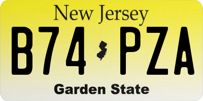 NJ license plate B74PZA