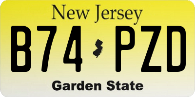 NJ license plate B74PZD