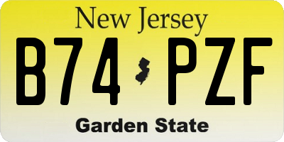 NJ license plate B74PZF