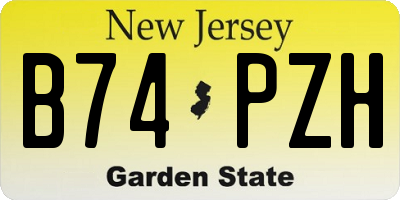 NJ license plate B74PZH