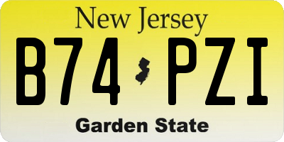 NJ license plate B74PZI