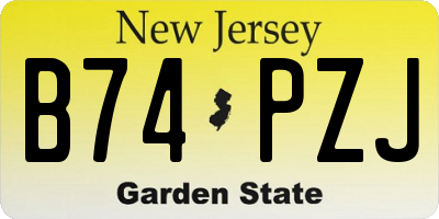 NJ license plate B74PZJ