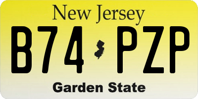 NJ license plate B74PZP