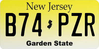 NJ license plate B74PZR
