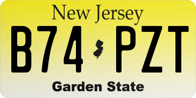 NJ license plate B74PZT
