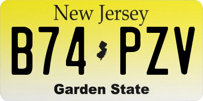 NJ license plate B74PZV