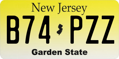 NJ license plate B74PZZ