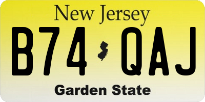 NJ license plate B74QAJ