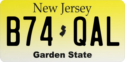 NJ license plate B74QAL