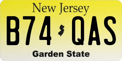 NJ license plate B74QAS