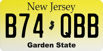 NJ license plate B74QBB