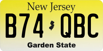 NJ license plate B74QBC
