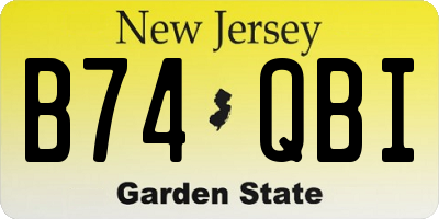 NJ license plate B74QBI