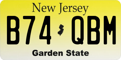 NJ license plate B74QBM