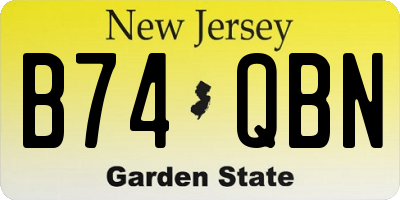 NJ license plate B74QBN